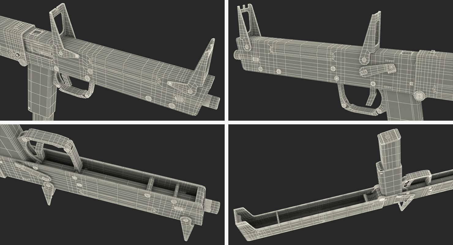 3D model Russian Folding Submachine Gun PP 90 SMG