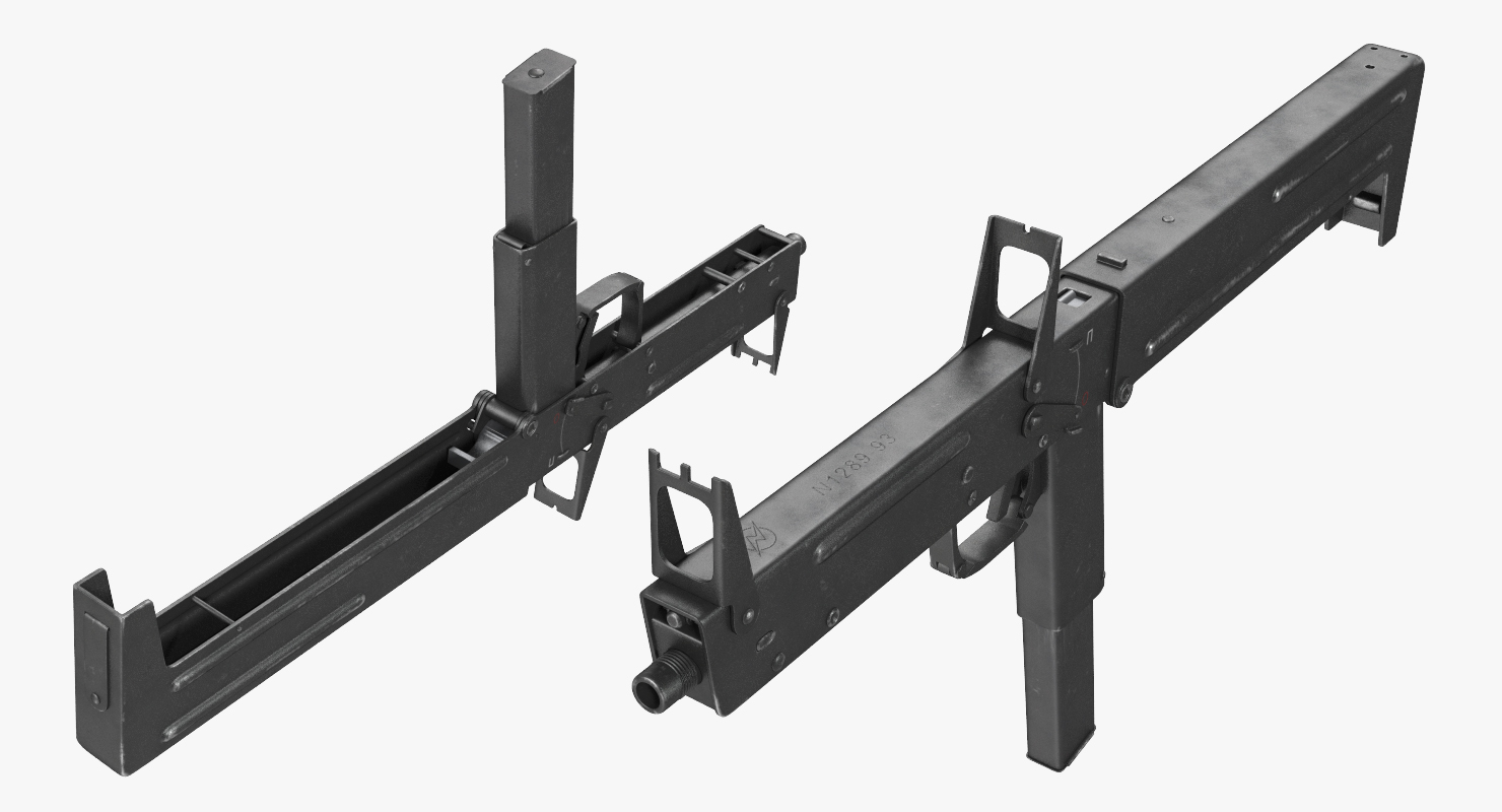 3D model Russian Folding Submachine Gun PP 90 SMG