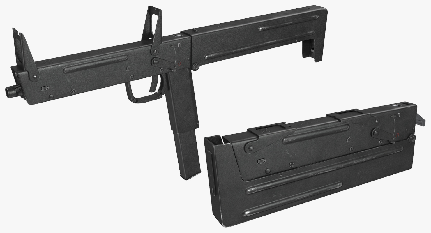 3D model Russian Folding Submachine Gun PP 90 SMG