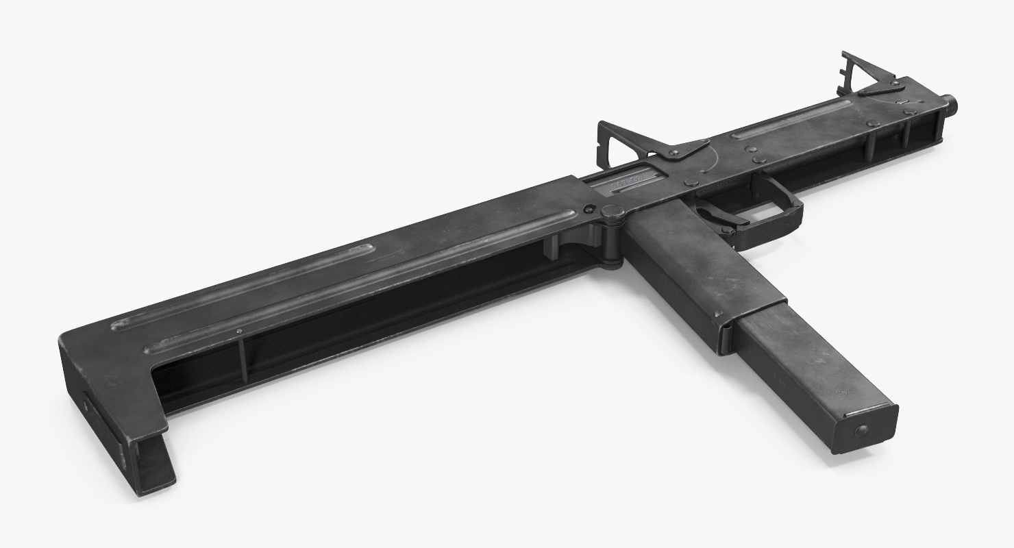 3D model Russian Folding Submachine Gun PP 90 SMG