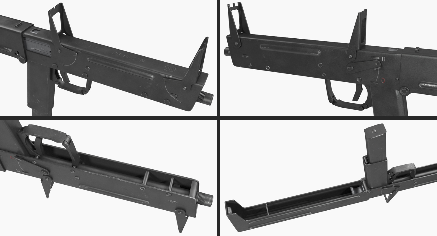 3D model Russian Folding Submachine Gun PP 90 SMG