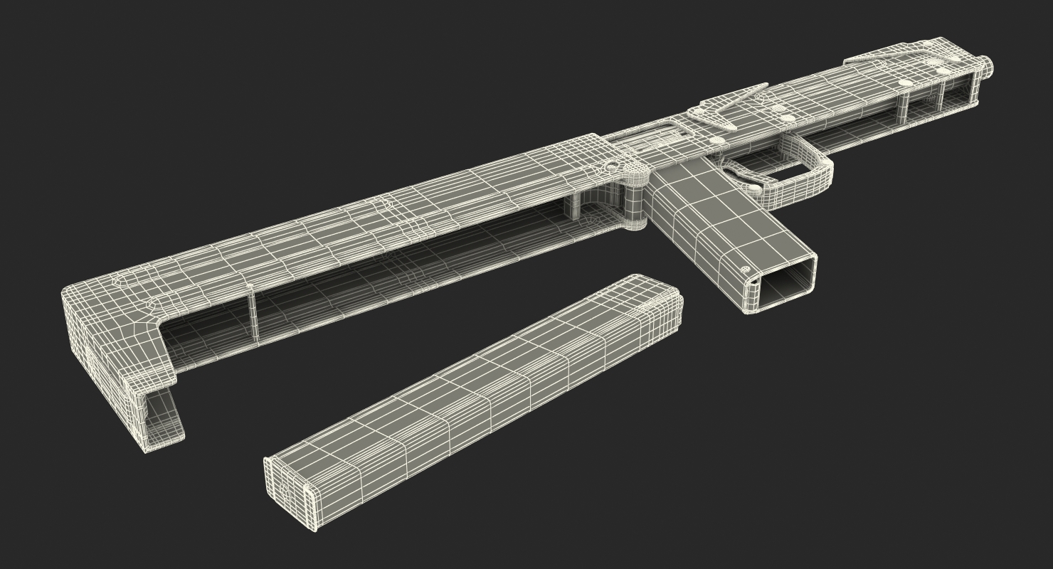 3D model Russian Folding Submachine Gun PP 90 SMG