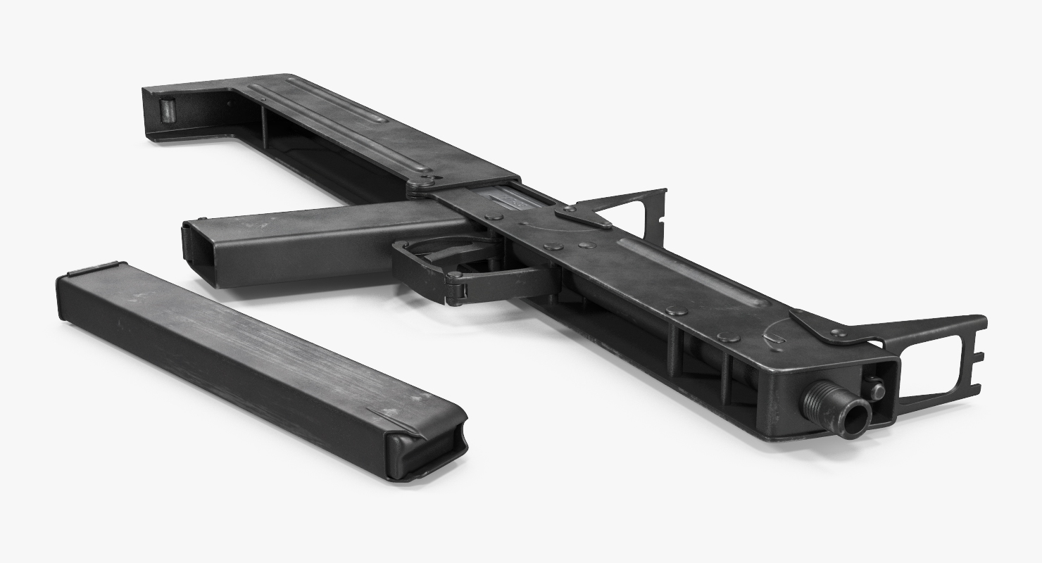 3D model Russian Folding Submachine Gun PP 90 SMG