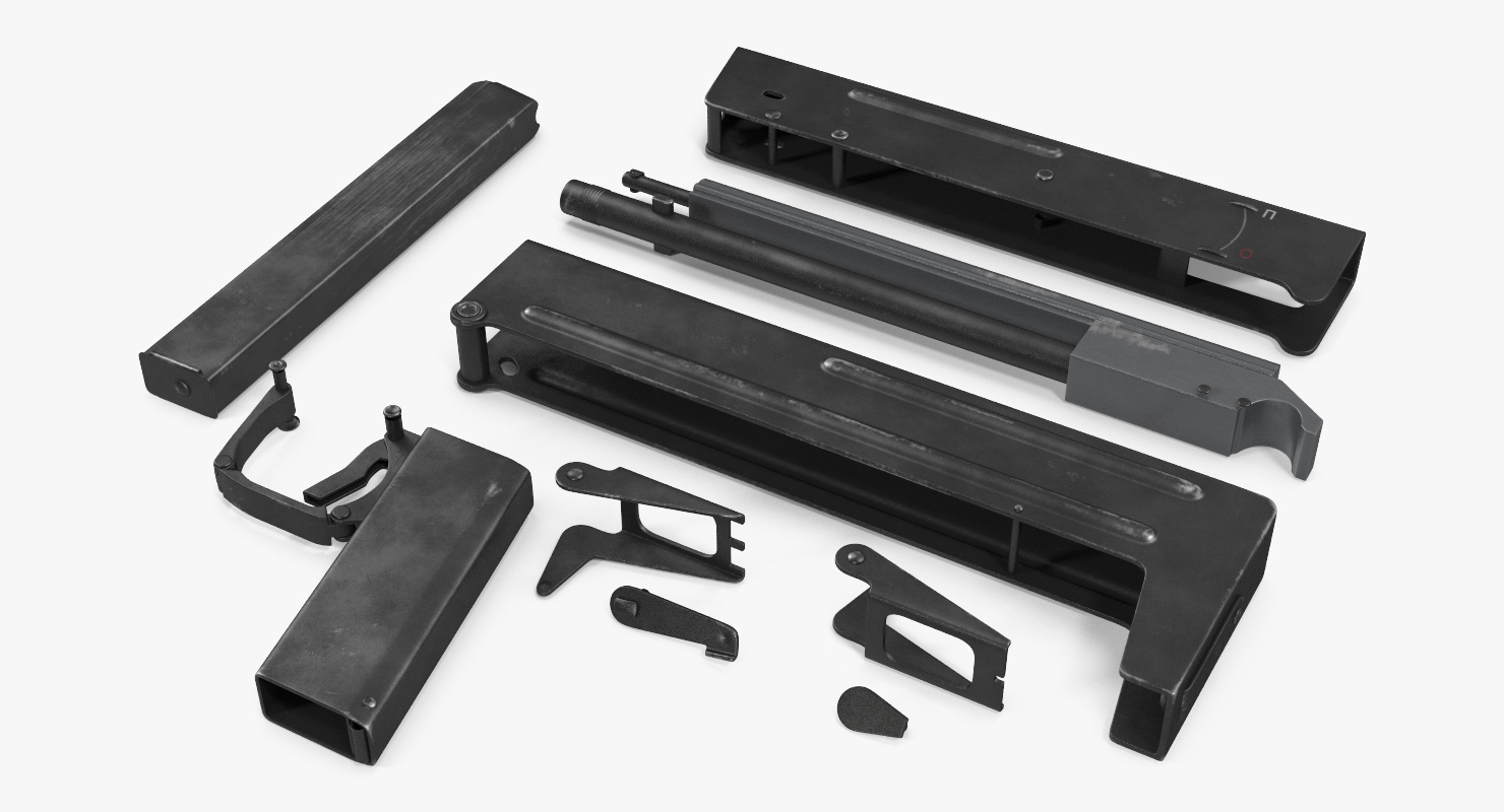 3D model Russian Folding Submachine Gun PP 90 SMG