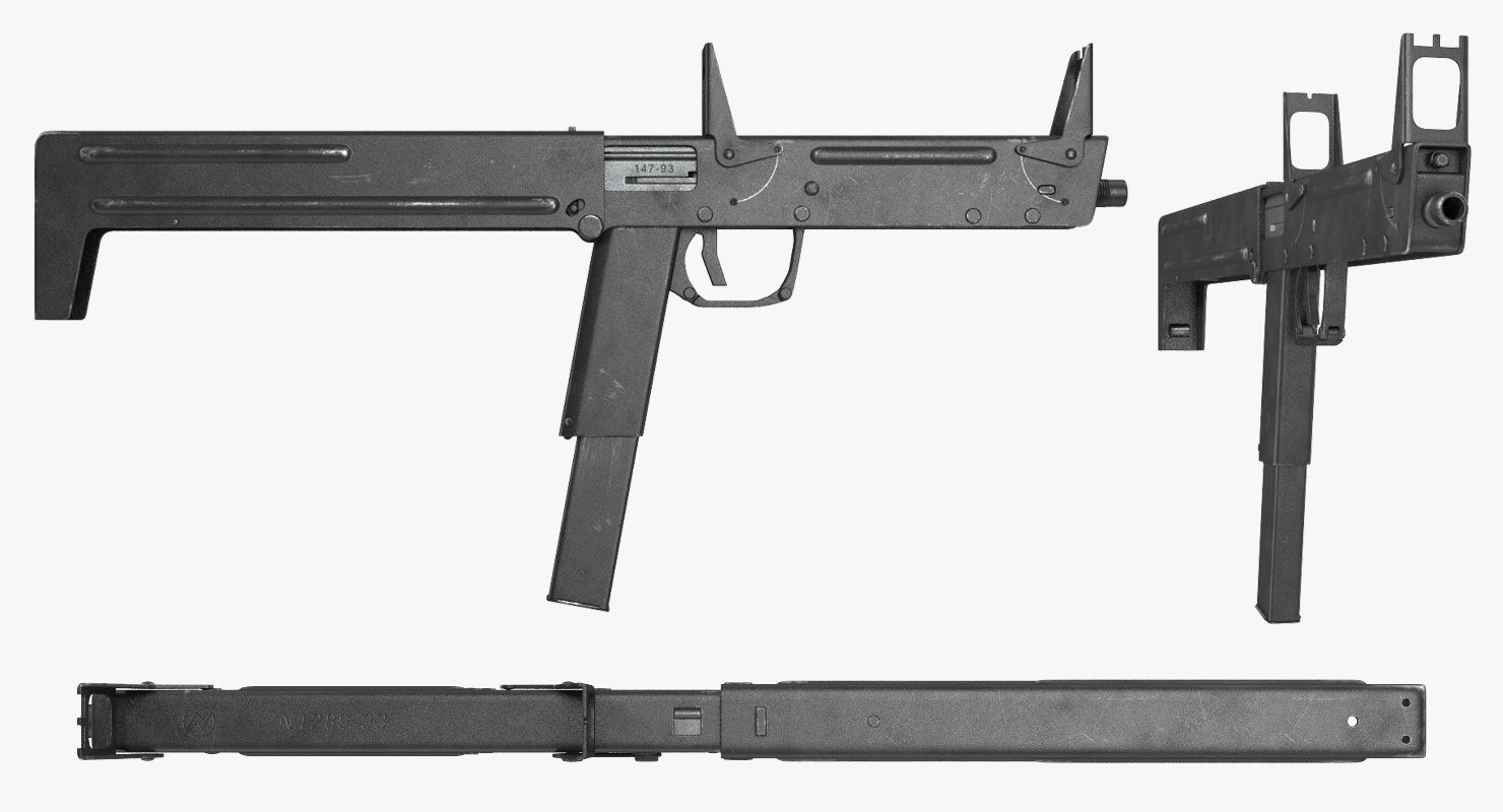 3D model Russian Folding Submachine Gun PP 90 SMG