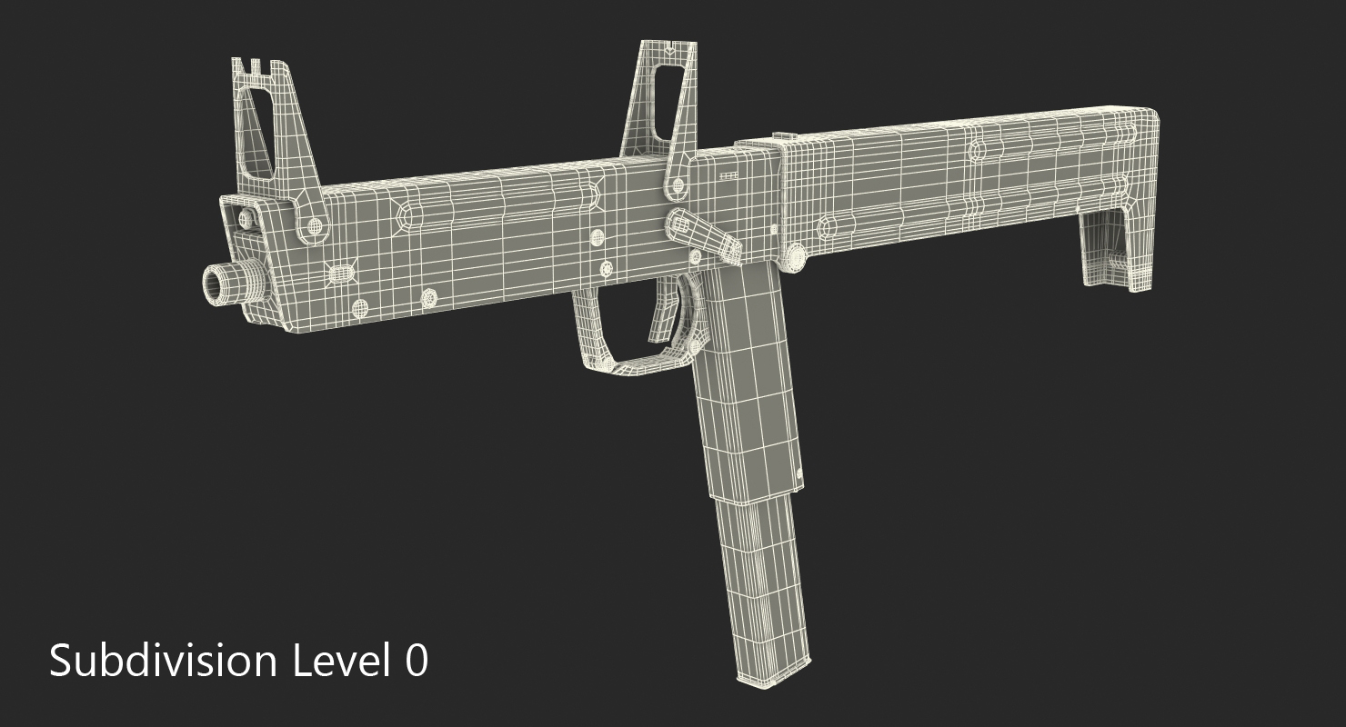 3D model Russian Folding Submachine Gun PP 90 SMG