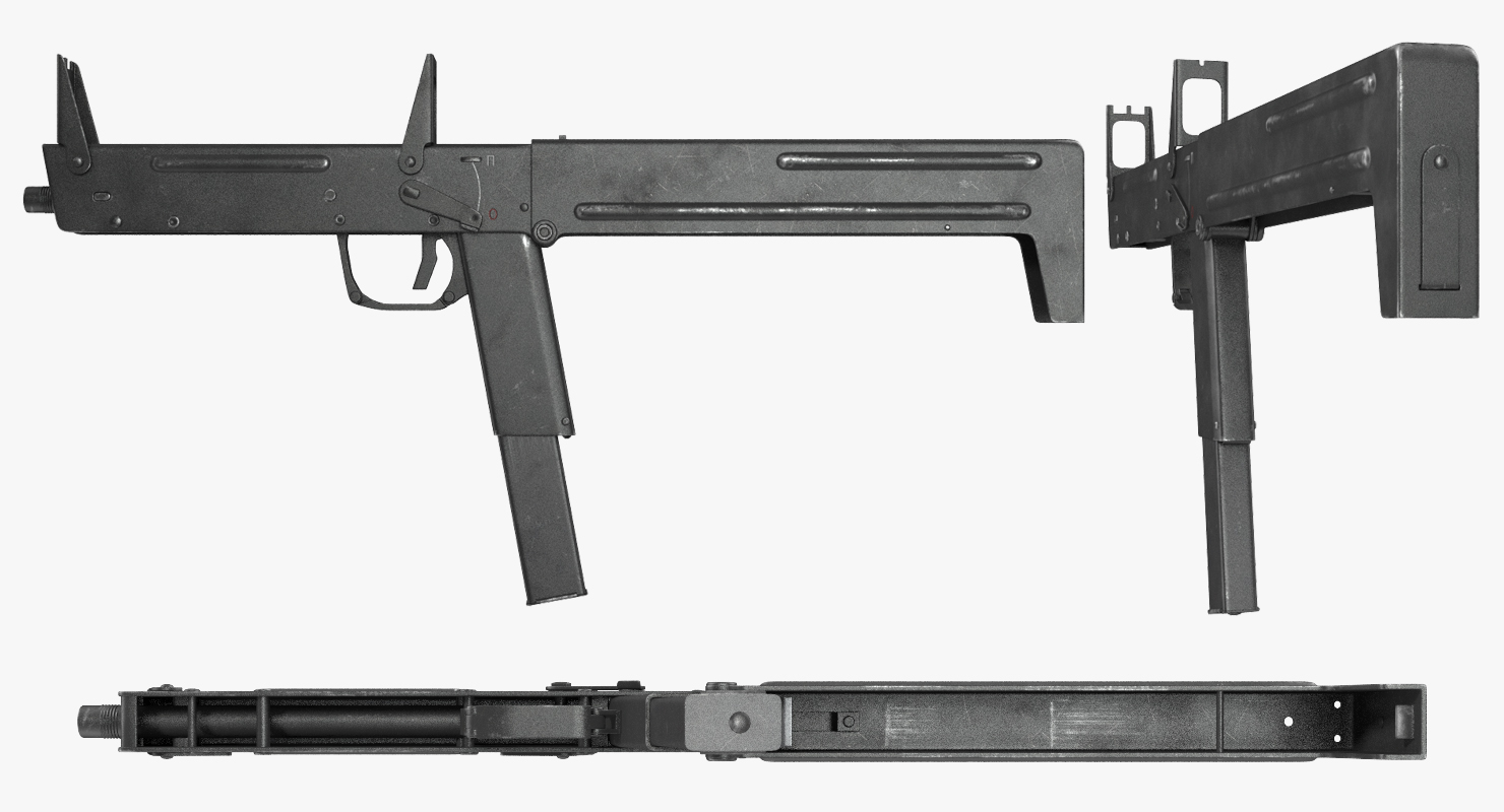 3D model Russian Folding Submachine Gun PP 90 SMG