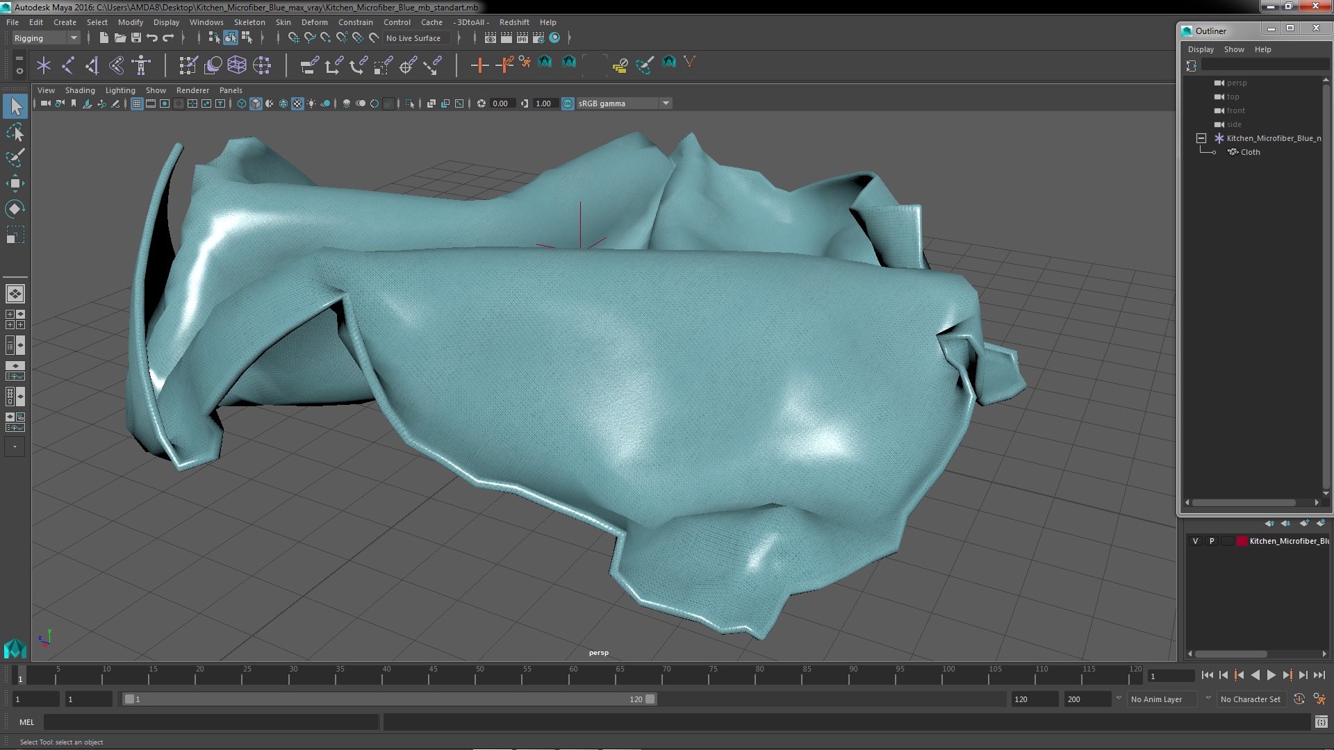 3D Kitchen Microfiber Blue model