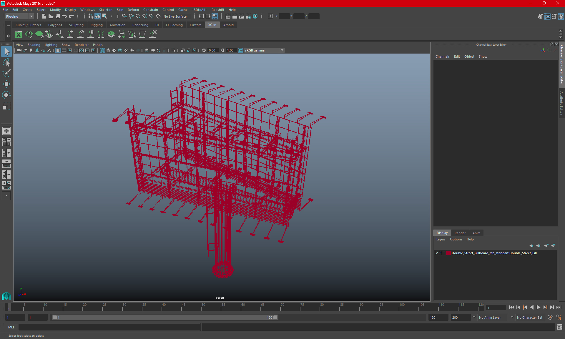 3D Double Street Billboard model
