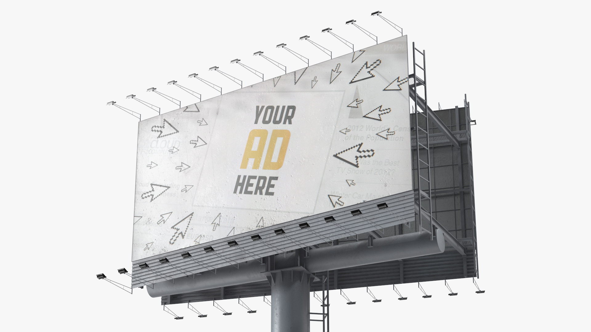3D Double Street Billboard model