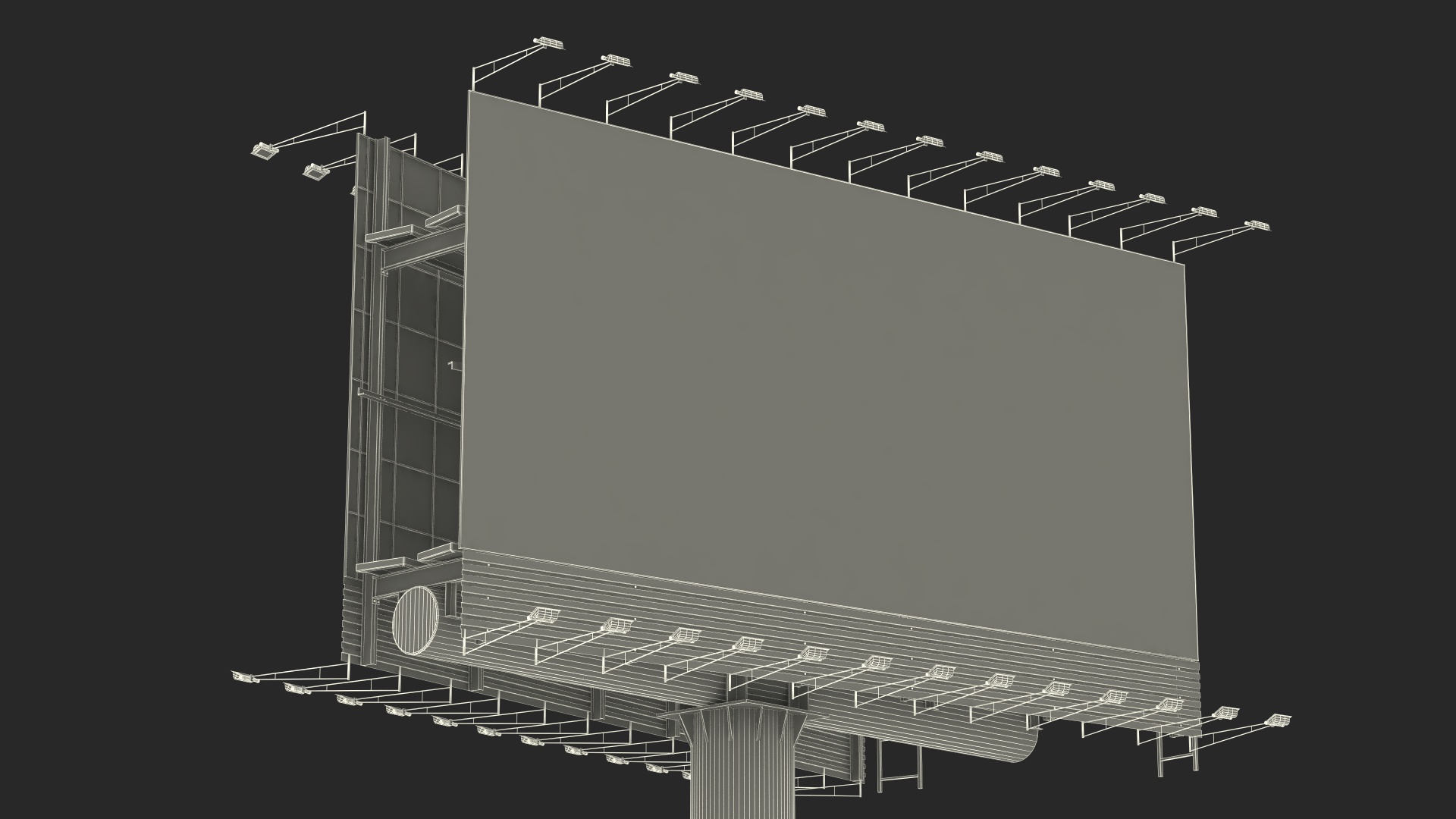 3D Double Street Billboard model