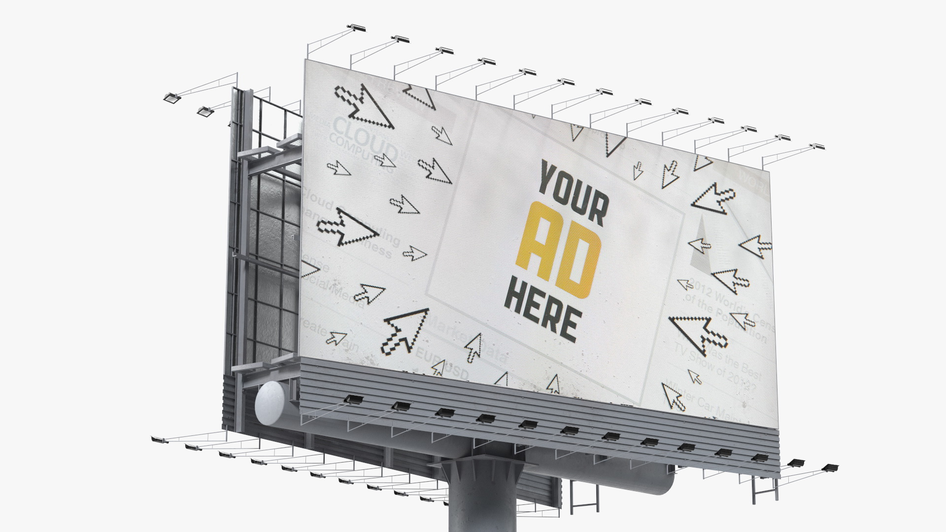 3D Double Street Billboard model