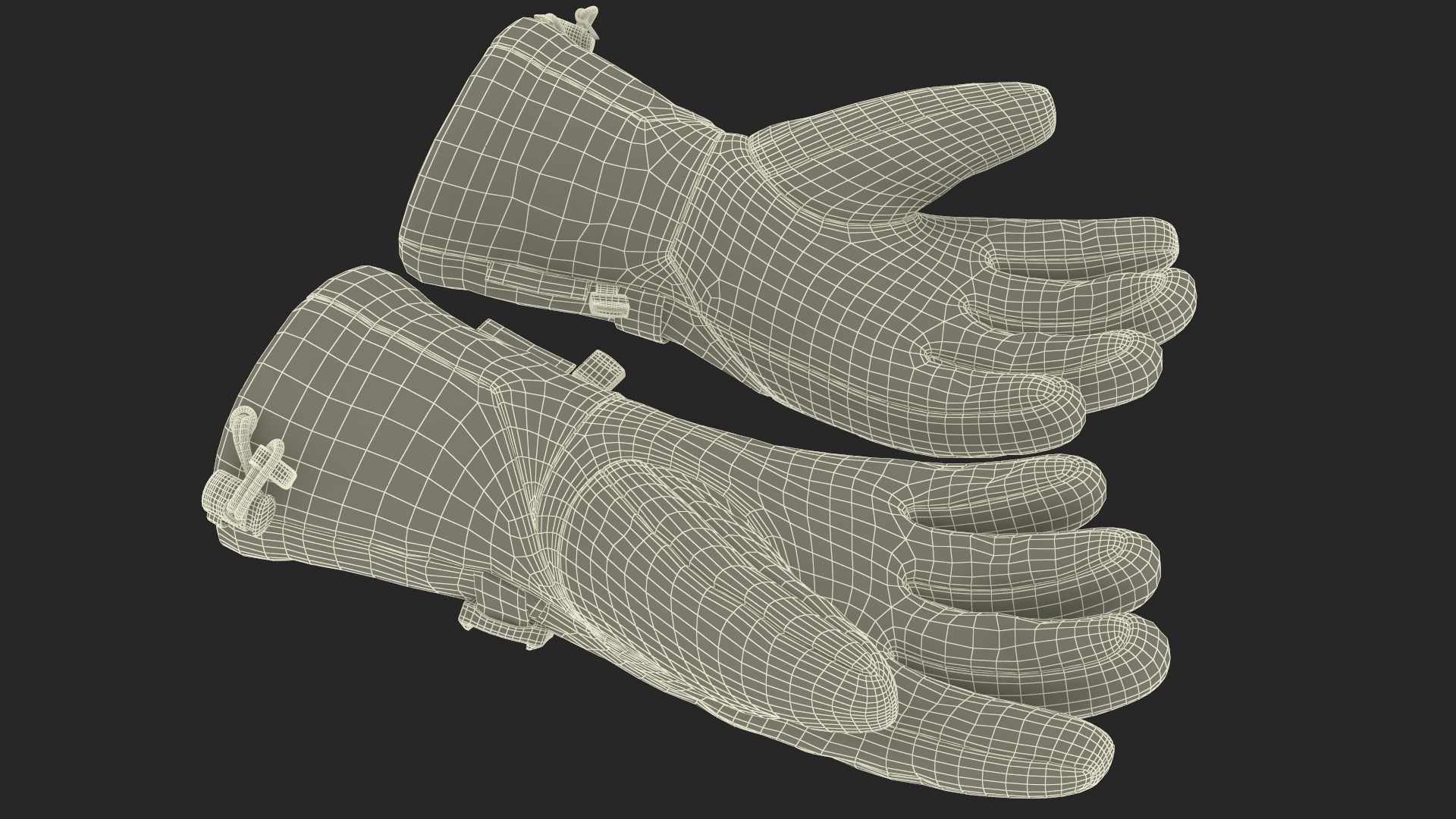 Waterproof Breathable Insulated Mens Gloves Beige 3D model