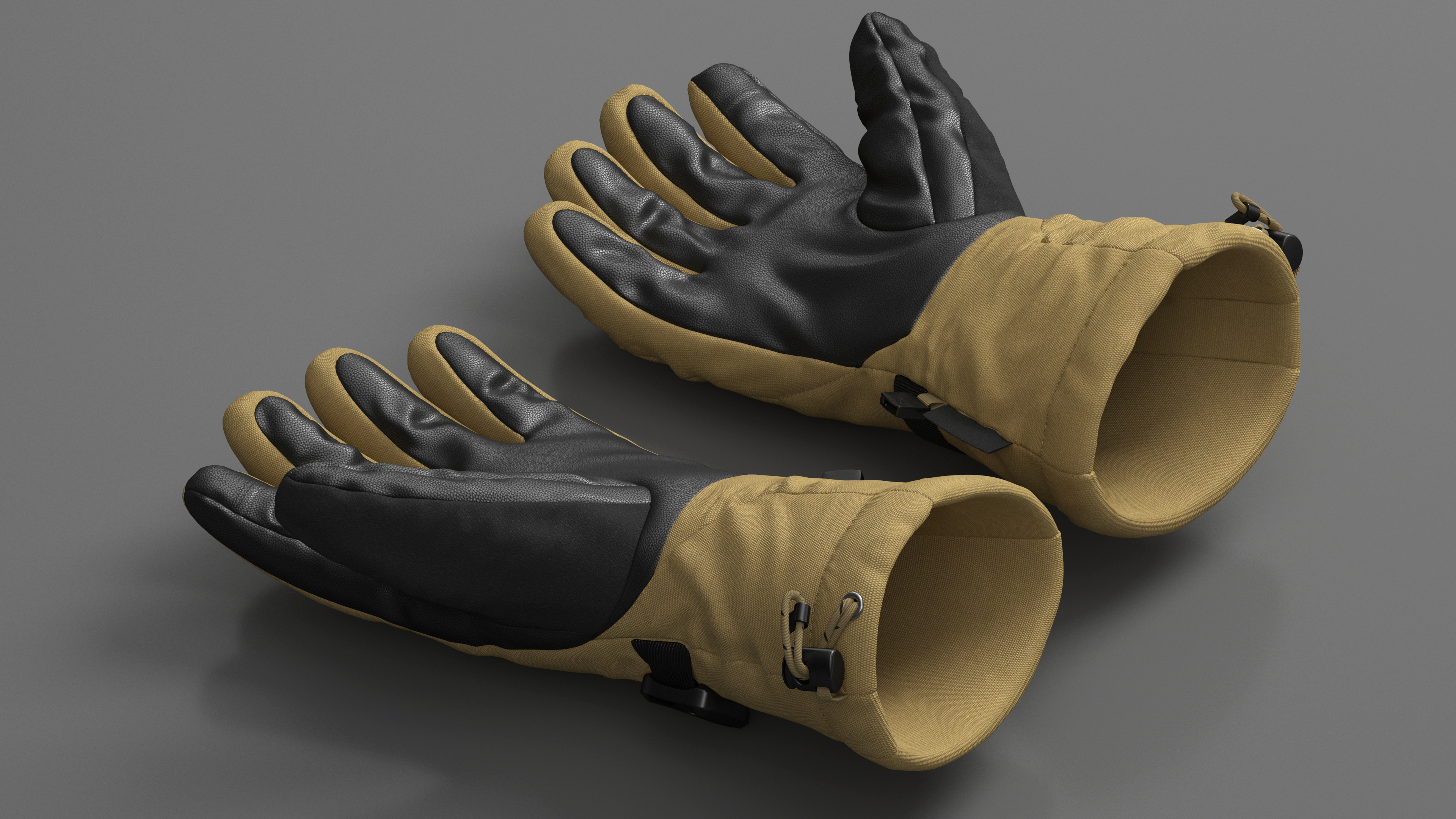 Waterproof Breathable Insulated Mens Gloves Beige 3D model