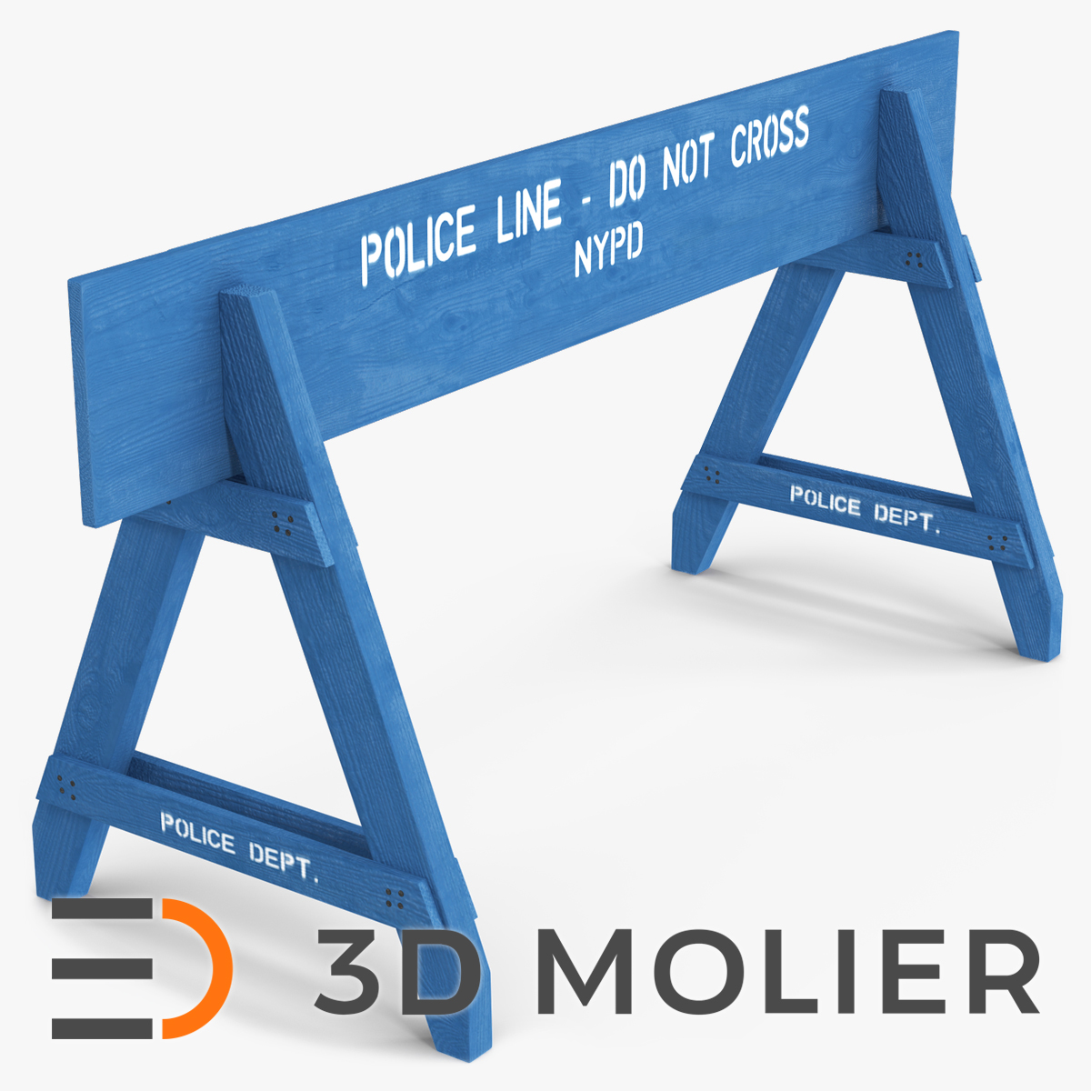 NYPD Police Barricade Barrier 3D model