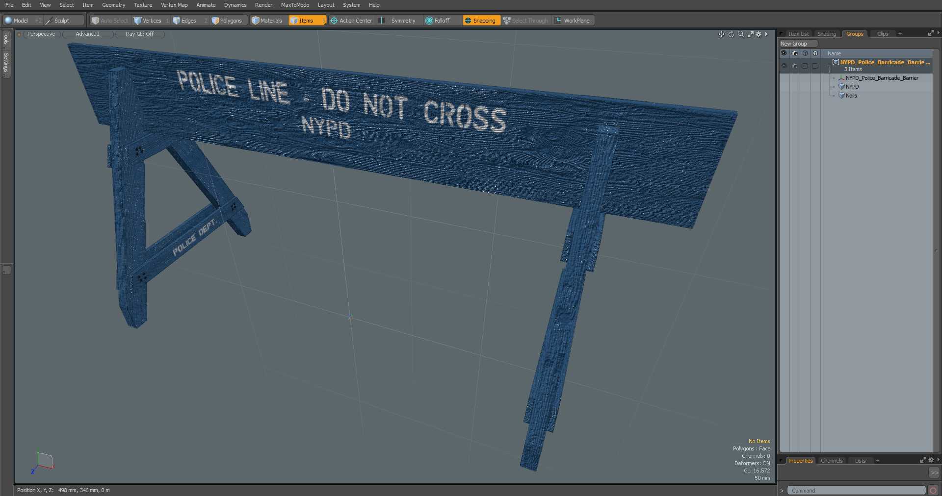 NYPD Police Barricade Barrier 3D model