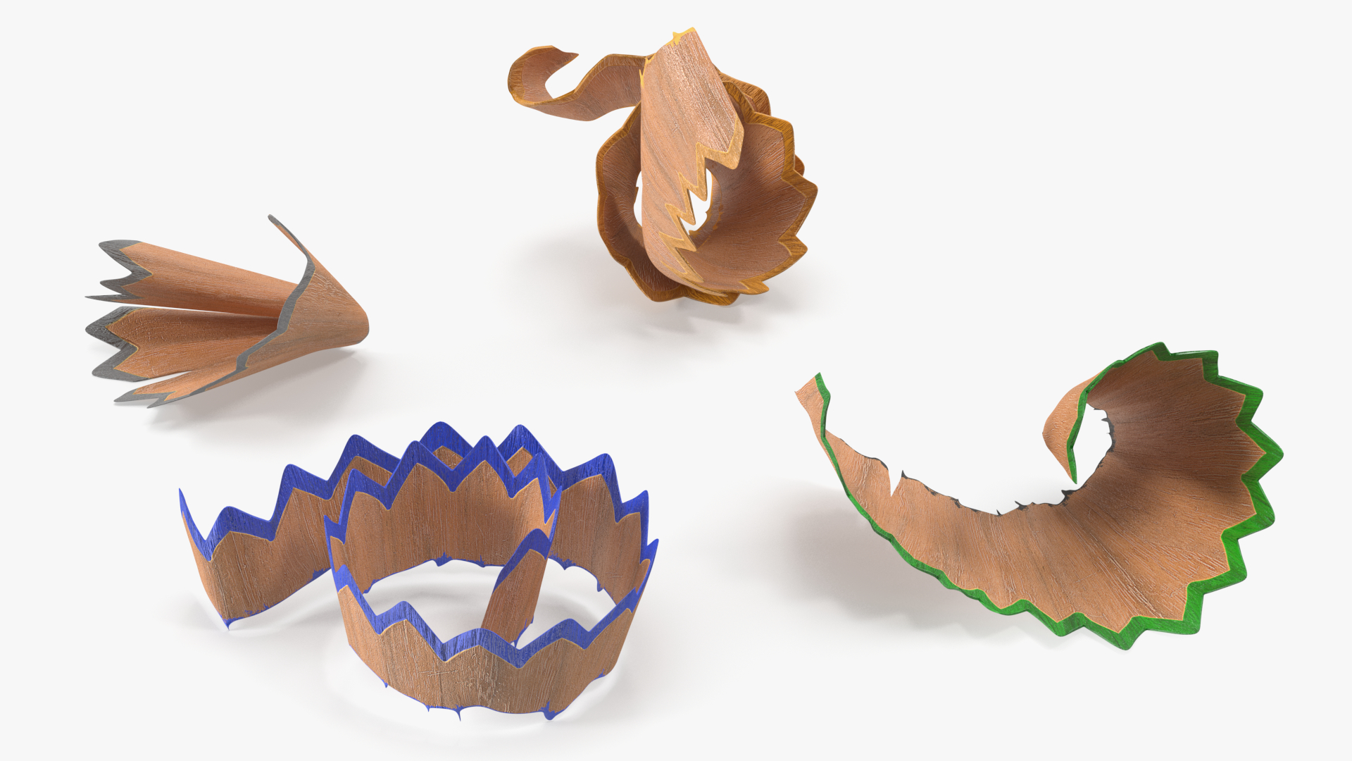 3D model Shavings from Colorful Pencils