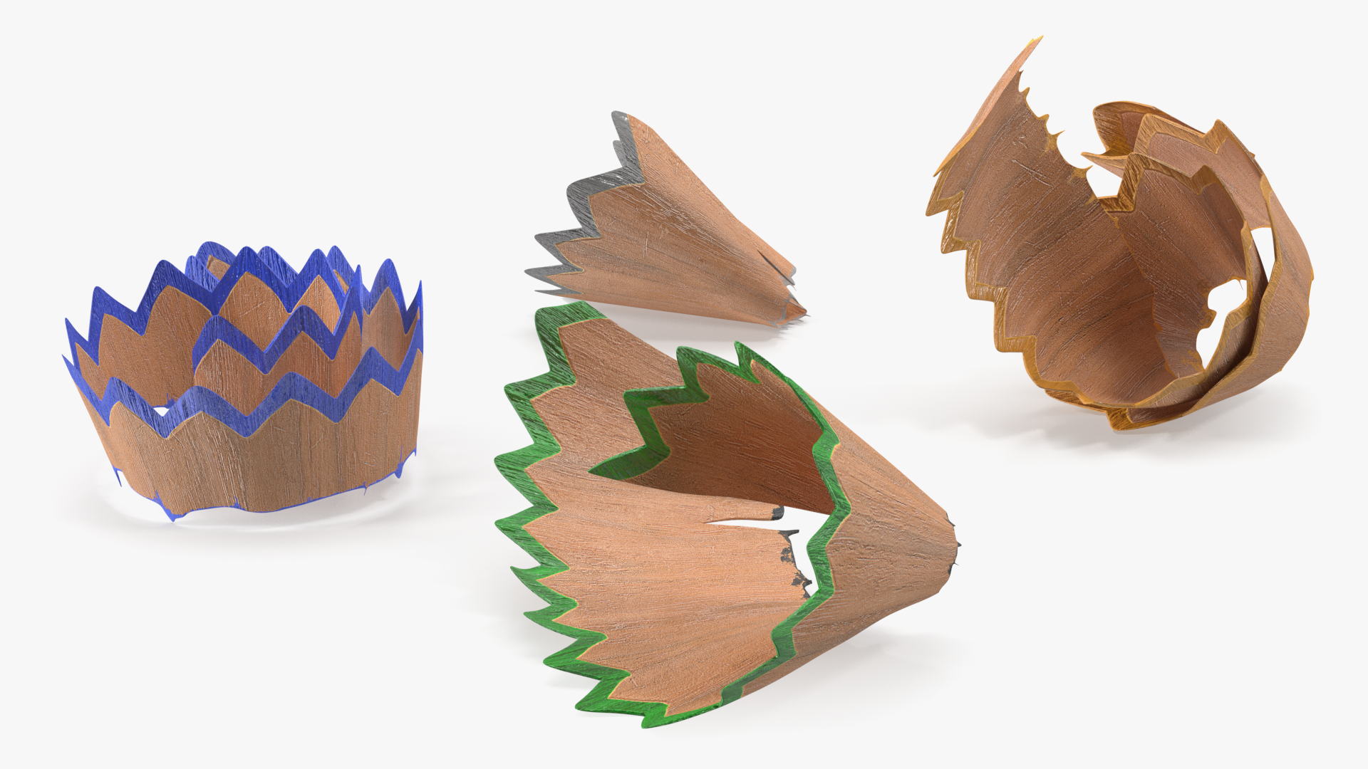 3D model Shavings from Colorful Pencils