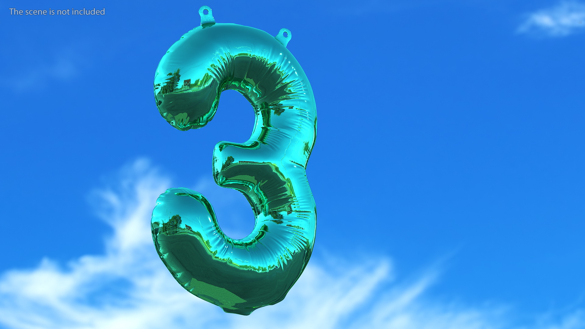 Balloon Numbers Set Multicolored 3D