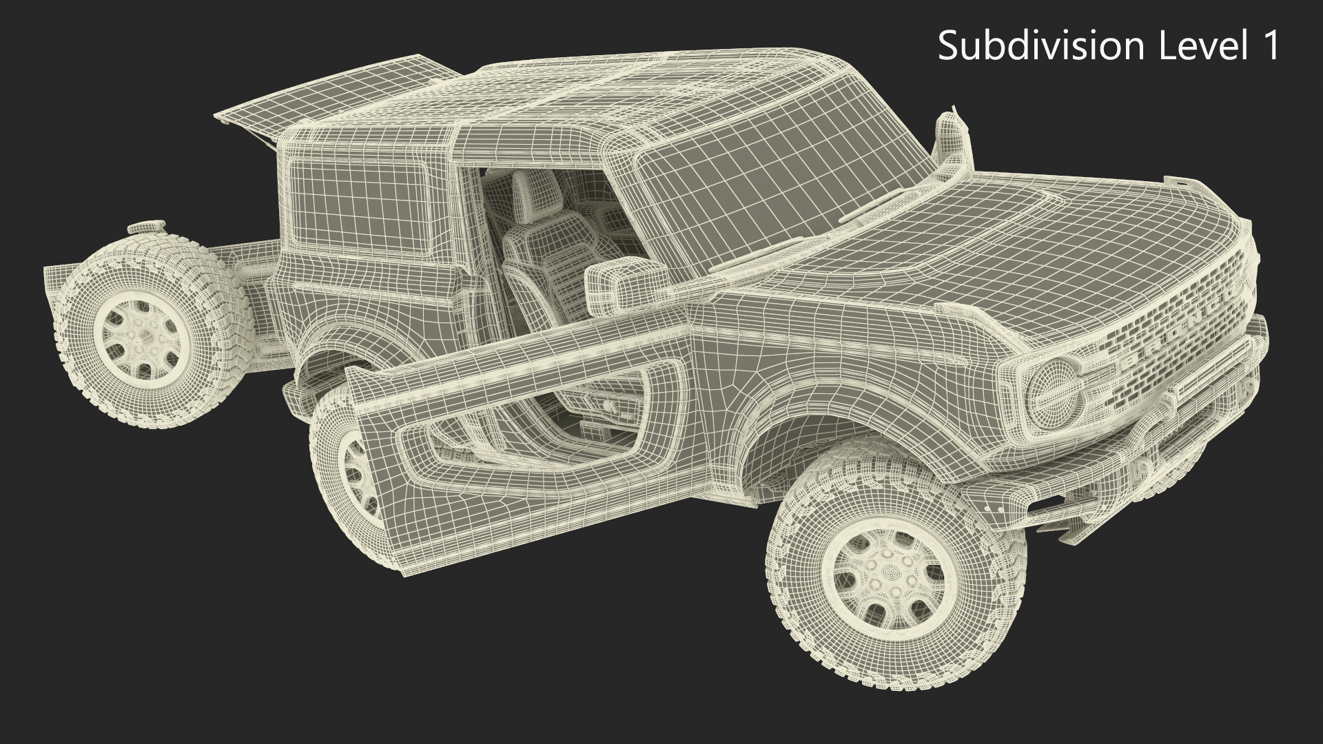 3D model Ford Bronco Two Door Area 51 Rigged
