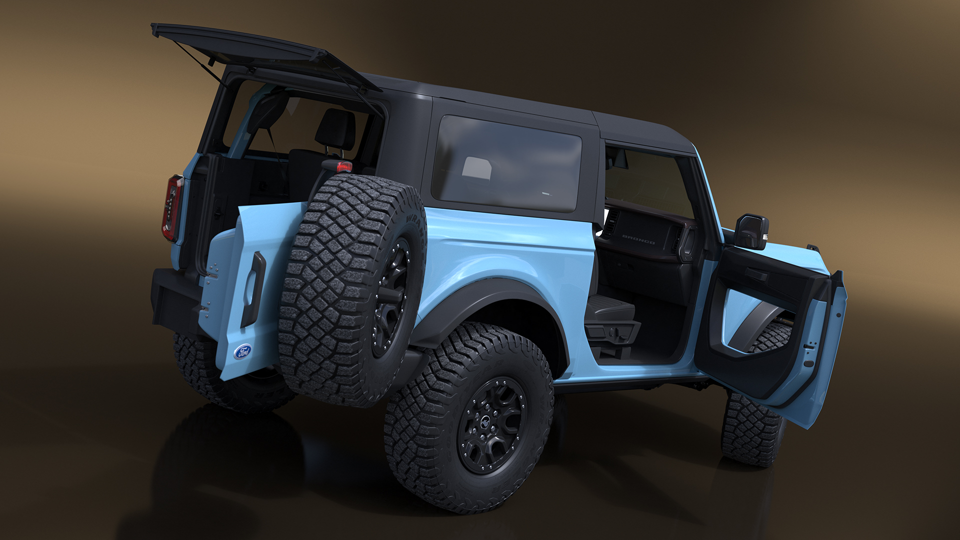 3D model Ford Bronco Two Door Area 51 Rigged