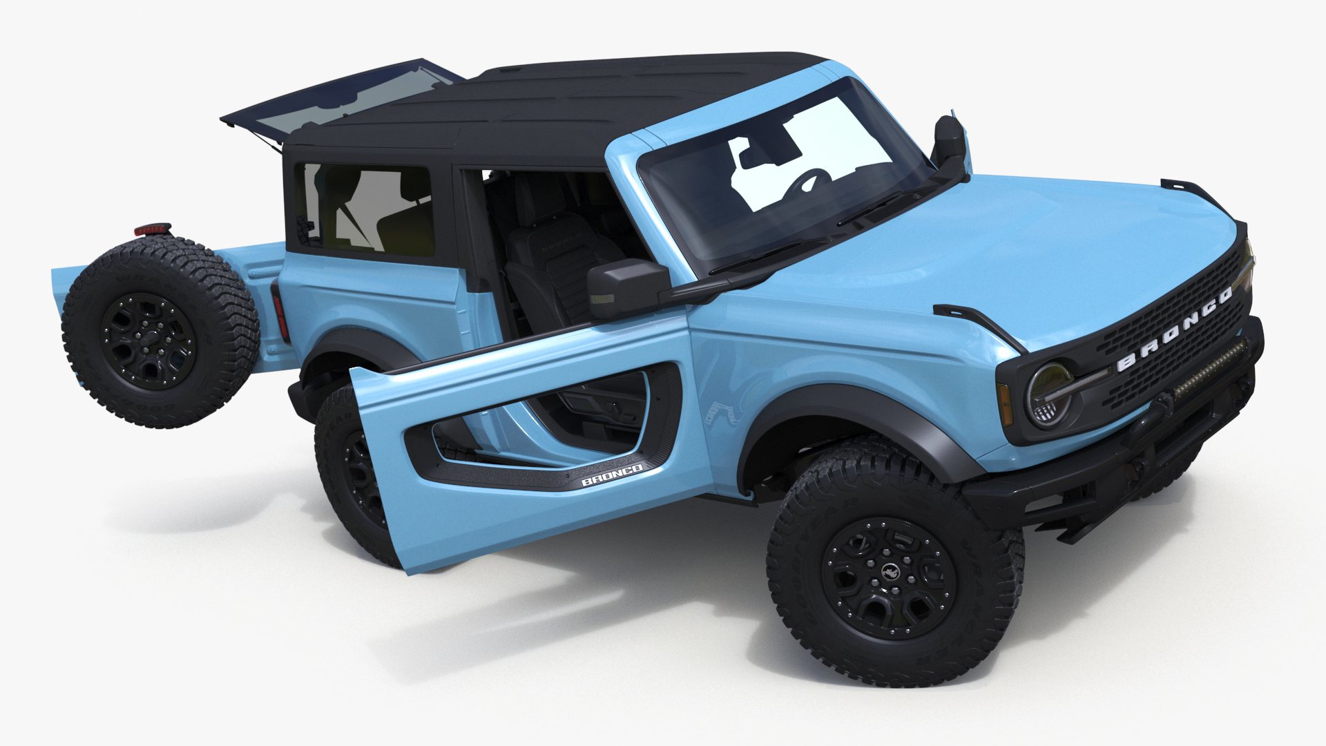 3D model Ford Bronco Two Door Area 51 Rigged