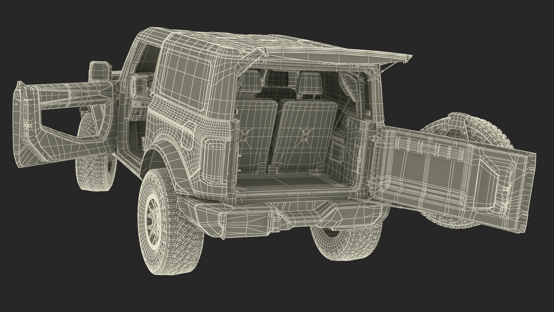 3D model Ford Bronco Two Door Area 51 Rigged