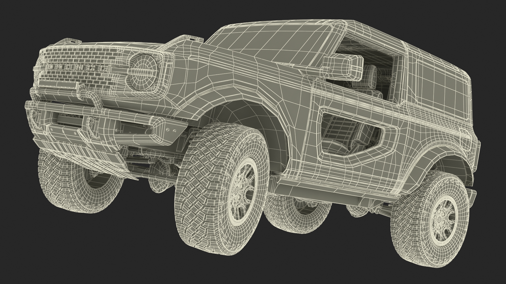 3D model Ford Bronco Two Door Area 51 Rigged