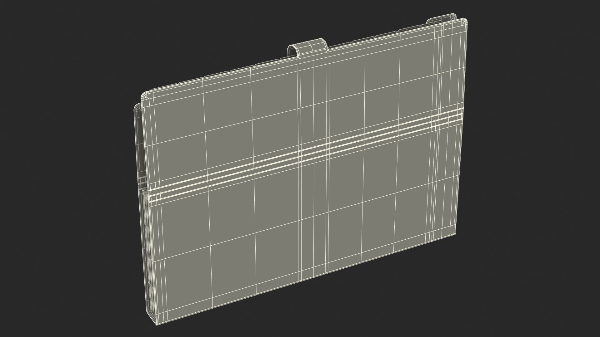 Plastic Expanding File Folder Closed Black 3D
