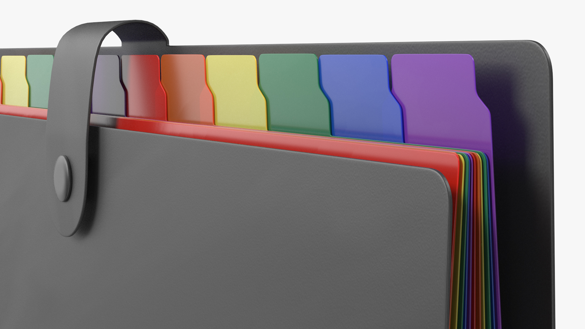 Plastic Expanding File Folder Closed Black 3D
