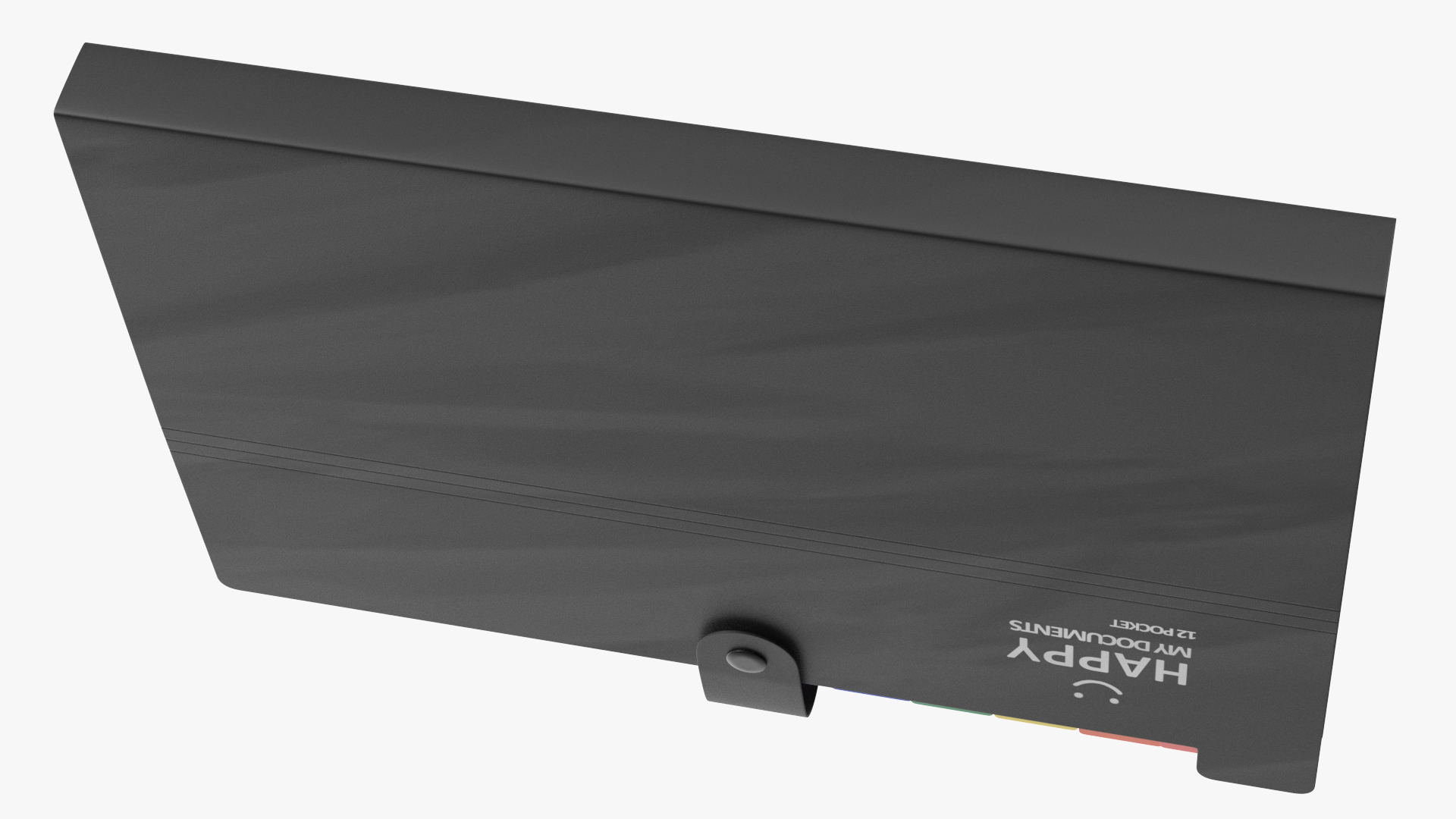 Plastic Expanding File Folder Closed Black 3D