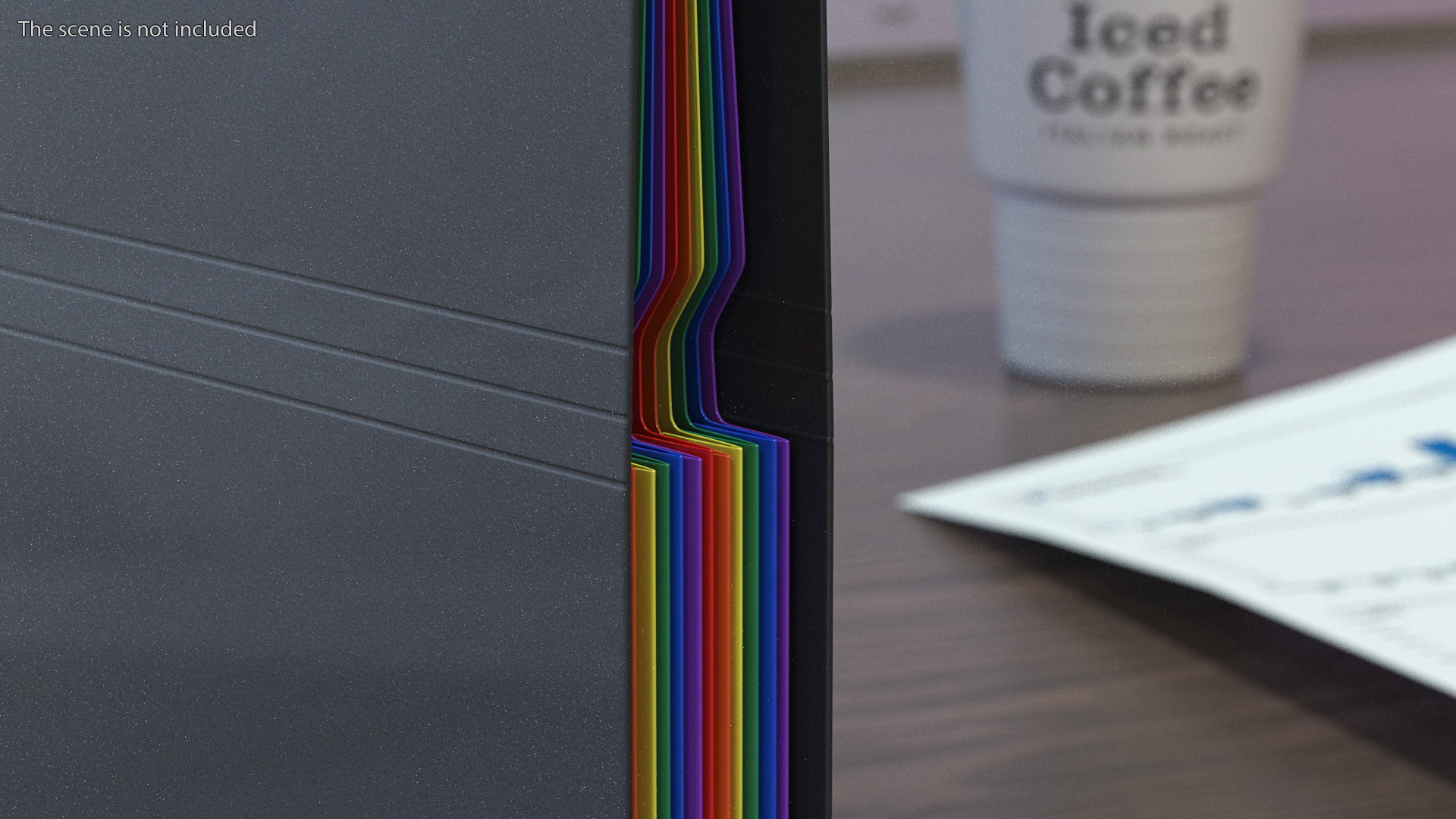 Plastic Expanding File Folder Closed Black 3D