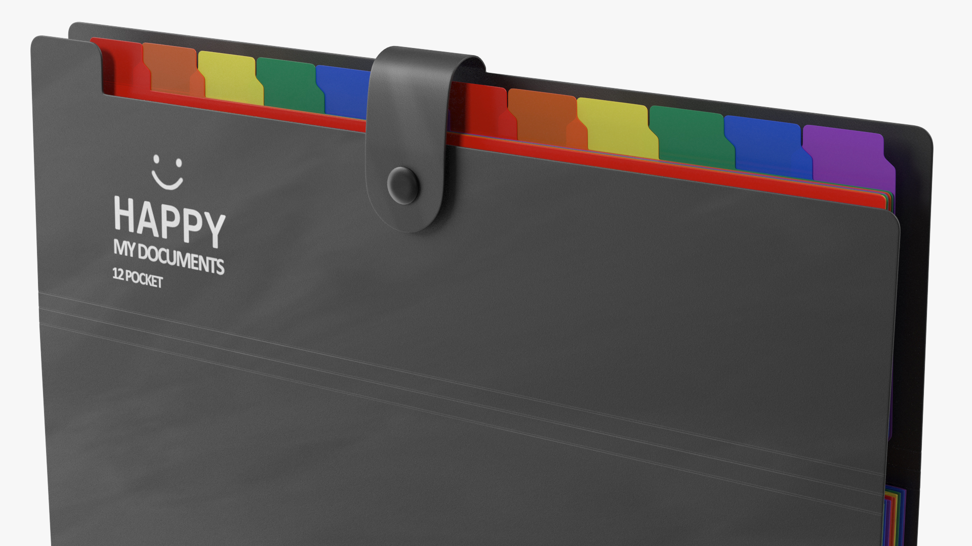 Plastic Expanding File Folder Closed Black 3D