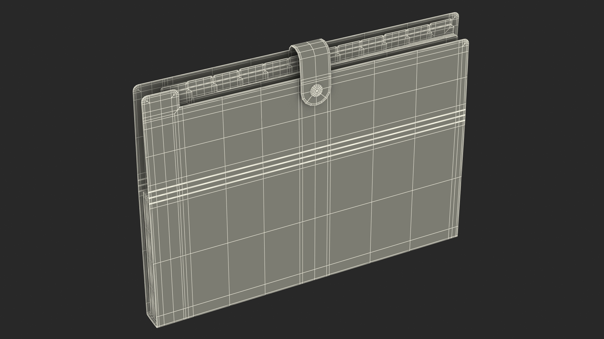 Plastic Expanding File Folder Closed Black 3D