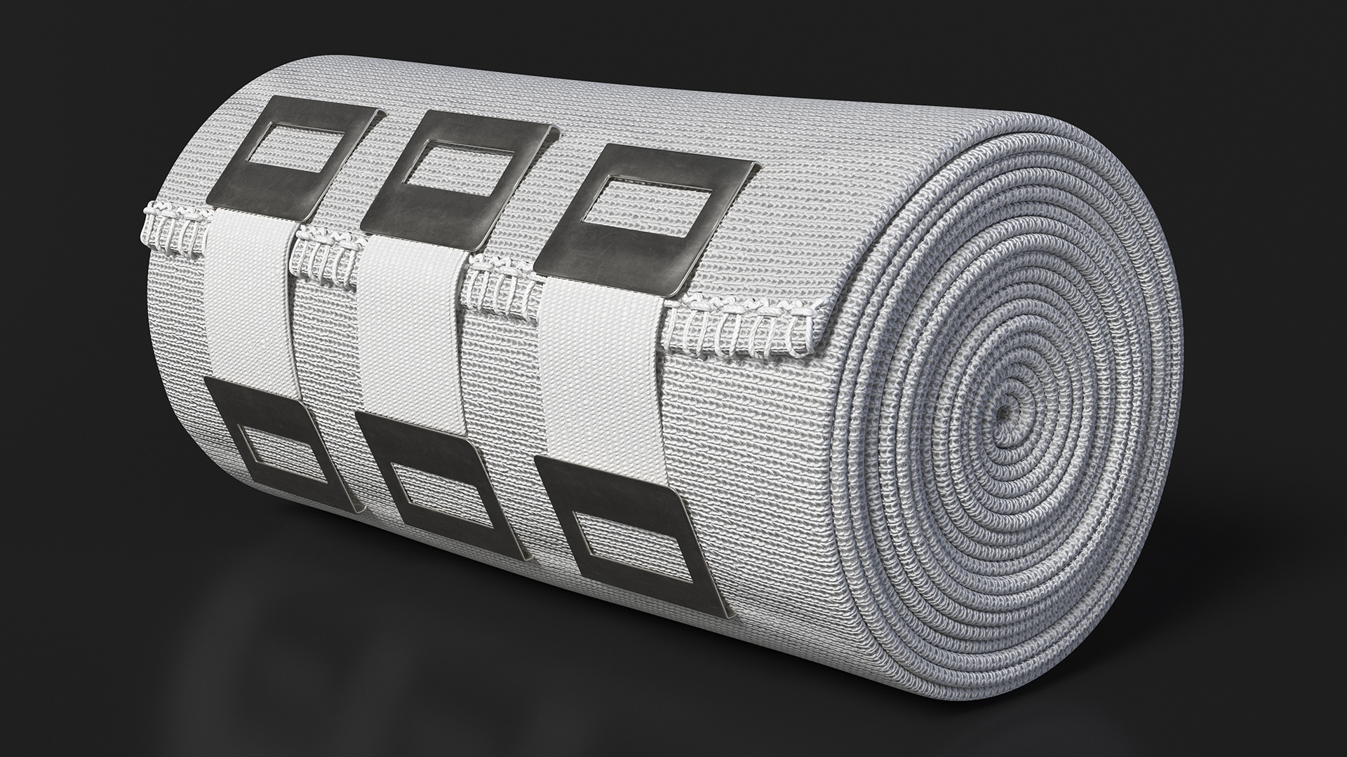 3D model Rolled Elastic Bandage White with Clamps