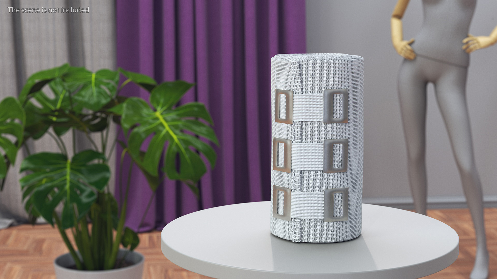 3D model Rolled Elastic Bandage White with Clamps