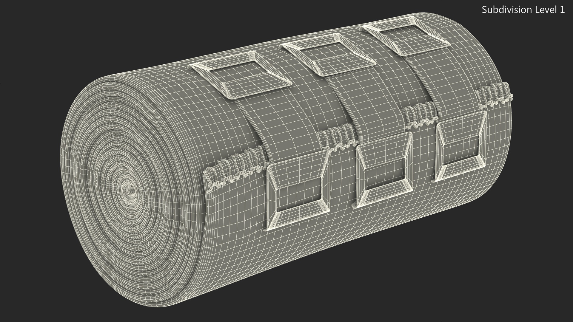 3D model Rolled Elastic Bandage White with Clamps