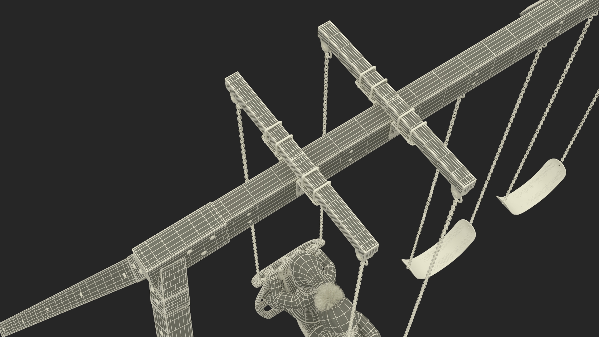 3D Boy and Girl on Swing