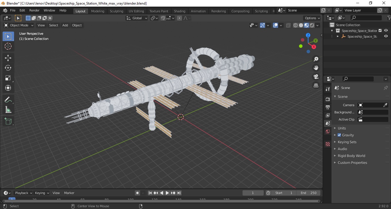 Spaceship Space Station White 3D model