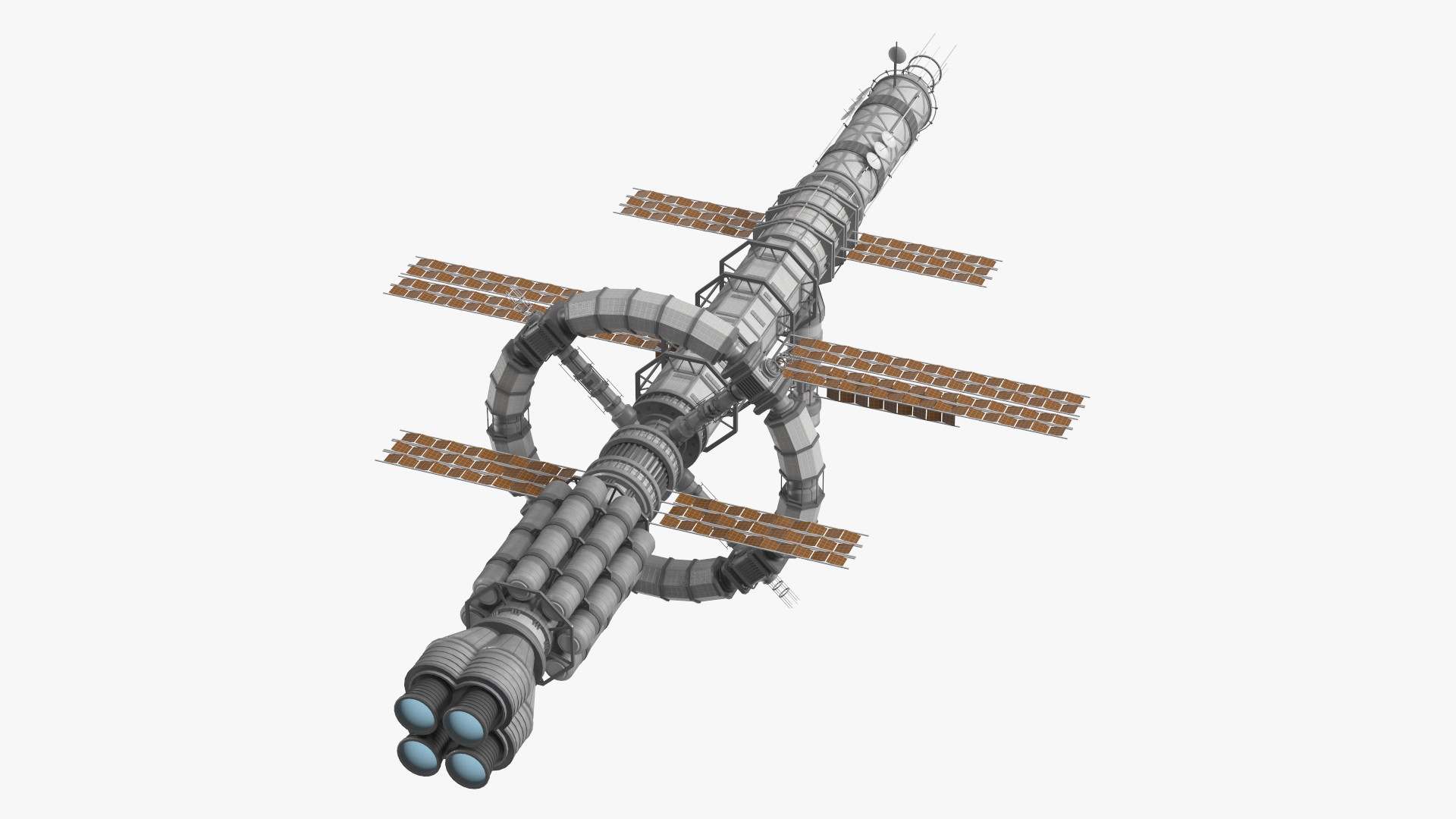 Spaceship Space Station White 3D model