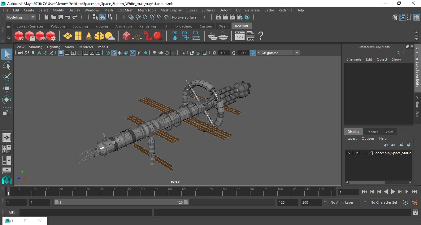 Spaceship Space Station White 3D model