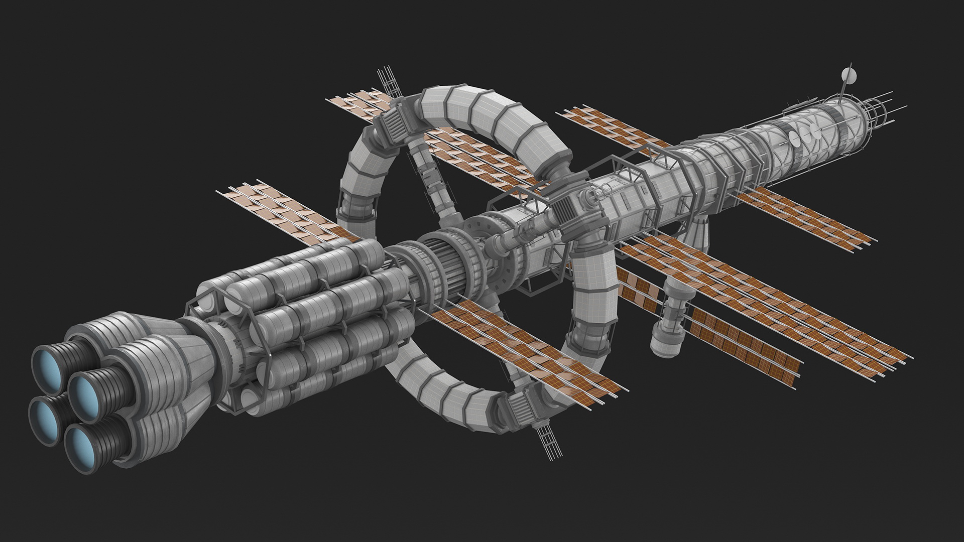 Spaceship Space Station White 3D model