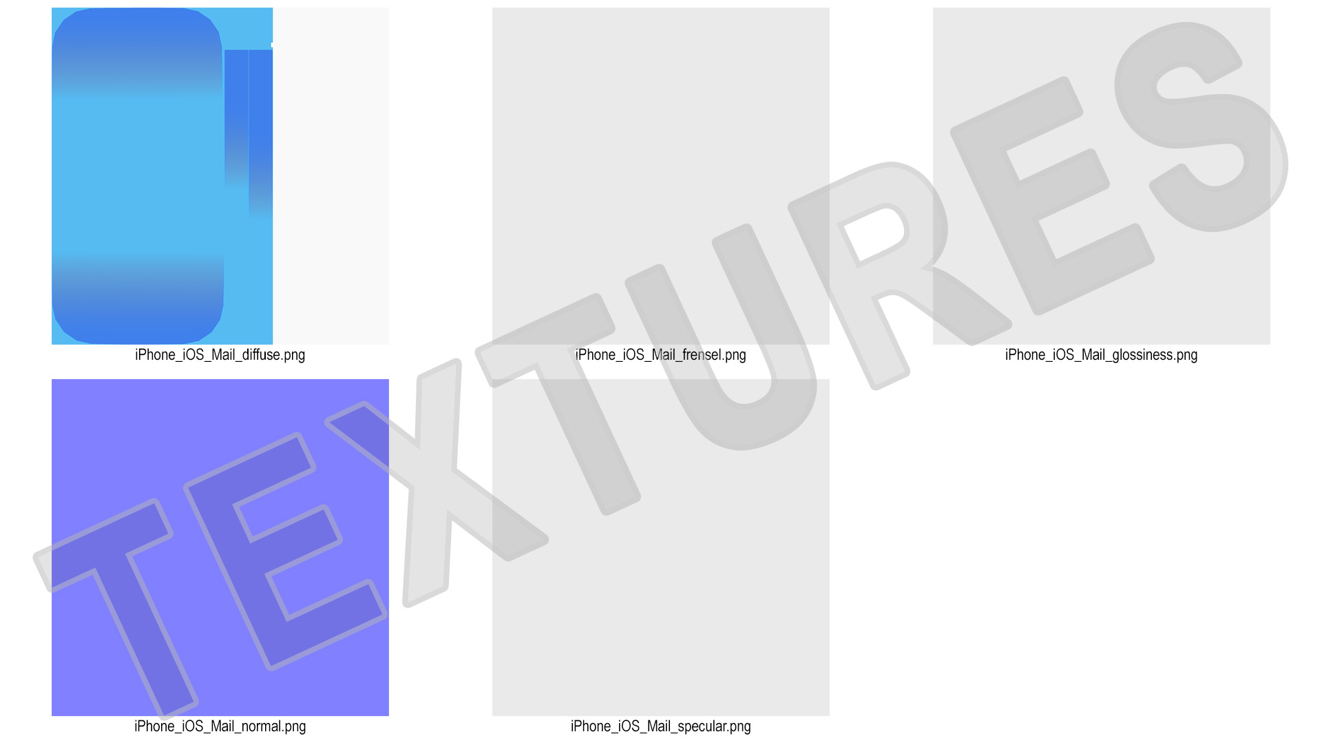 3D model iPhone iOS Mail Icon