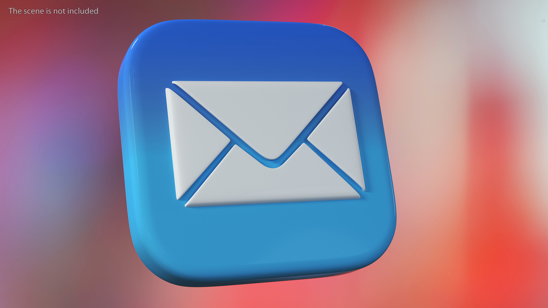3D model iPhone iOS Mail Icon