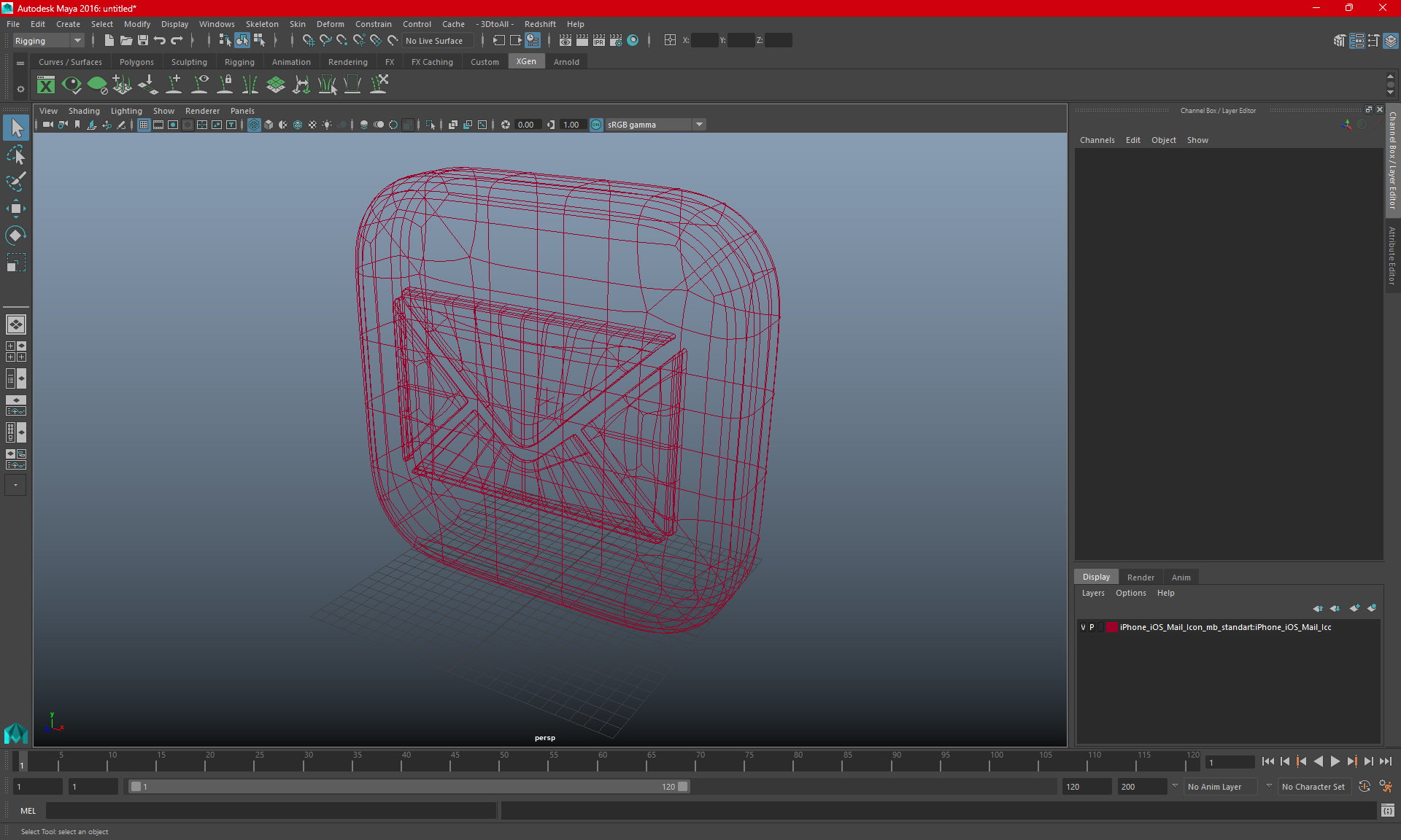 3D model iPhone iOS Mail Icon