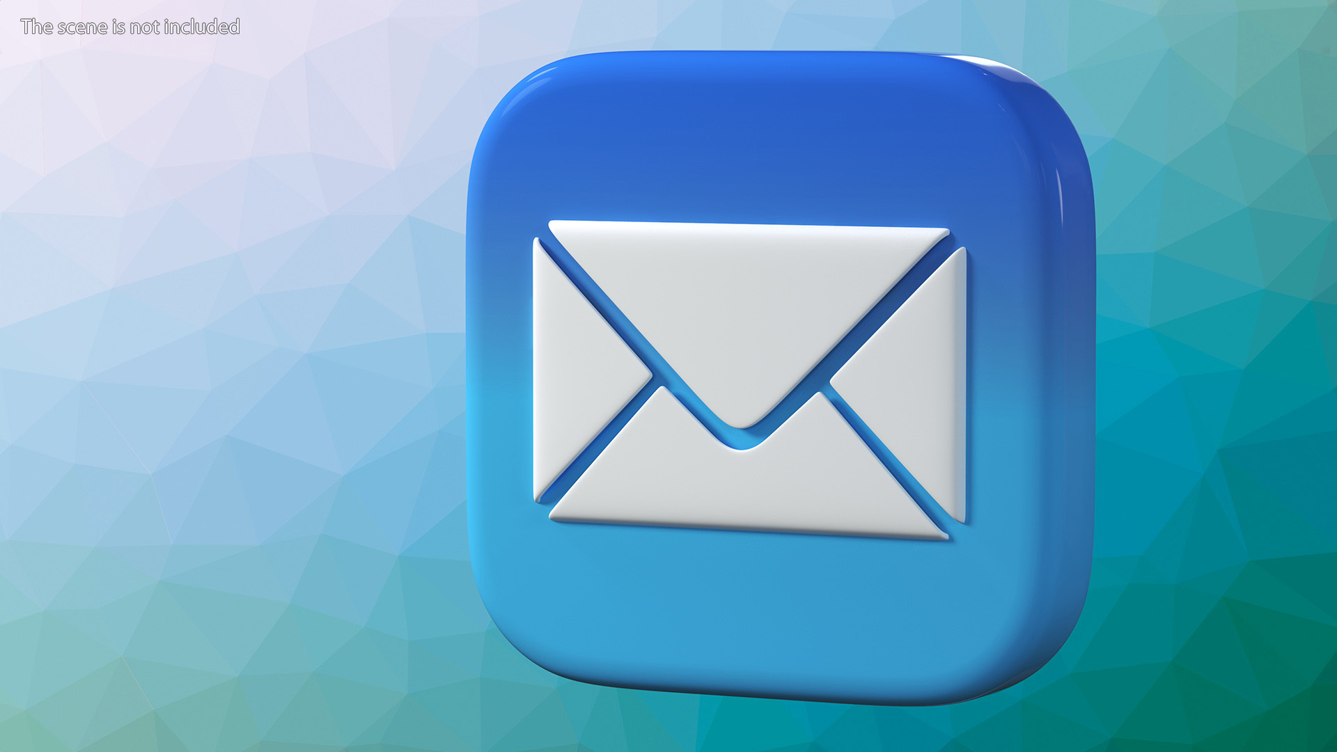 3D model iPhone iOS Mail Icon
