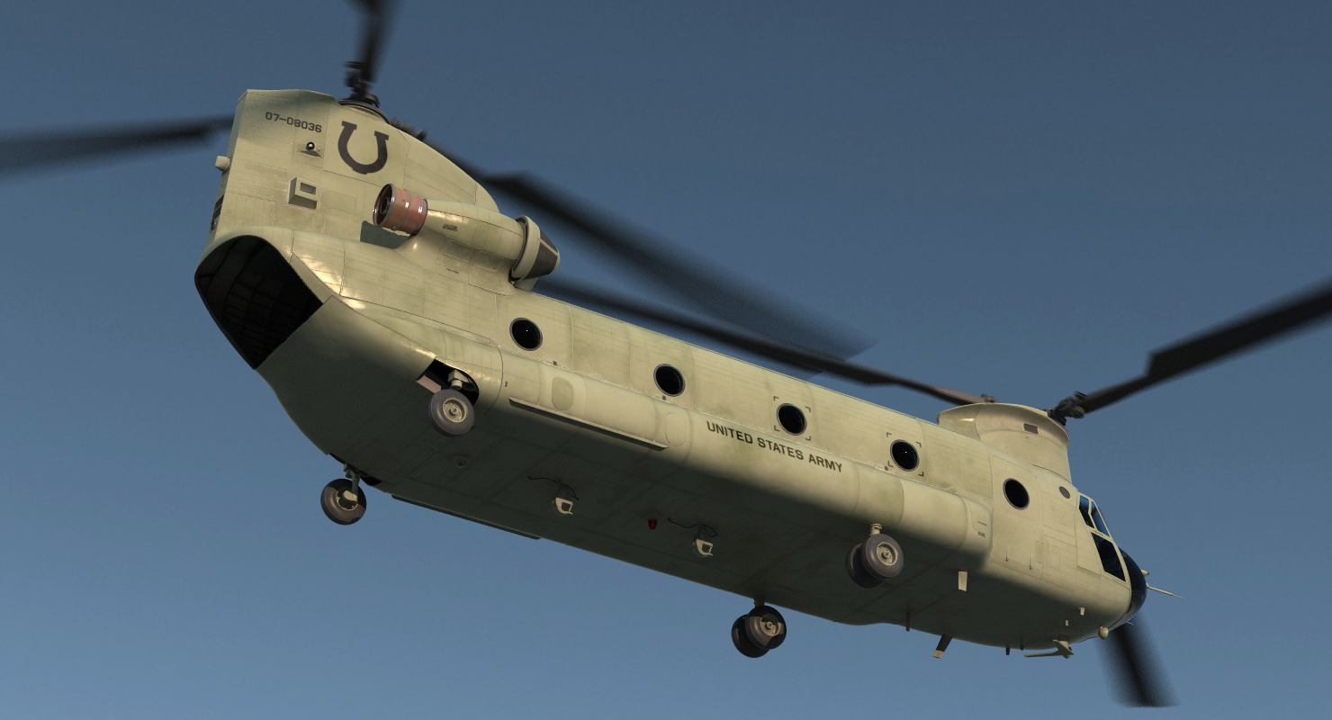 US Army Transport Helicopter CH 47 Chinook 3D