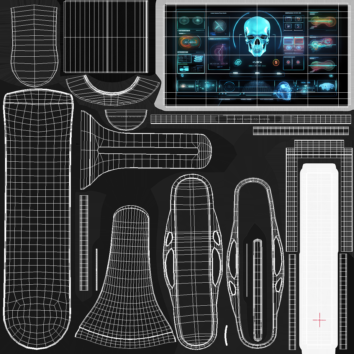 3D Sci-Fi Health Care System Black