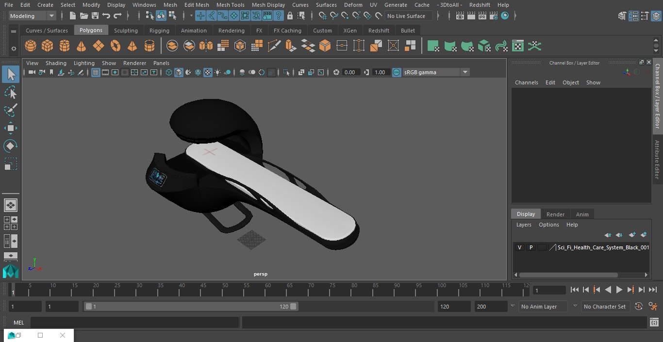 3D Sci-Fi Health Care System Black