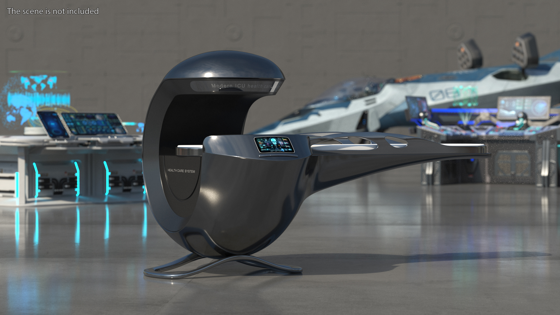 3D Sci-Fi Health Care System Black